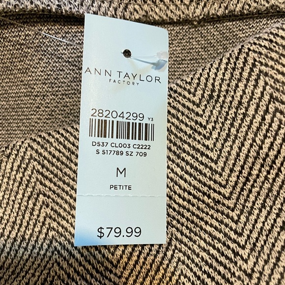 NWT Ann Taylor Factory Herringbone Knit Pencil Skirt Size MP - Picture 5 of 6